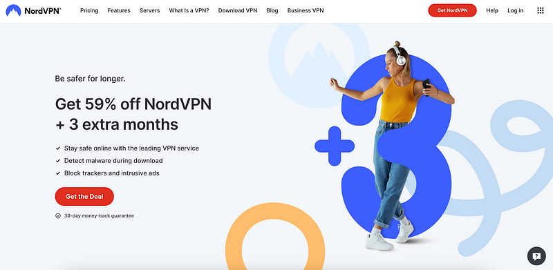 NordVPN user interface in 2023