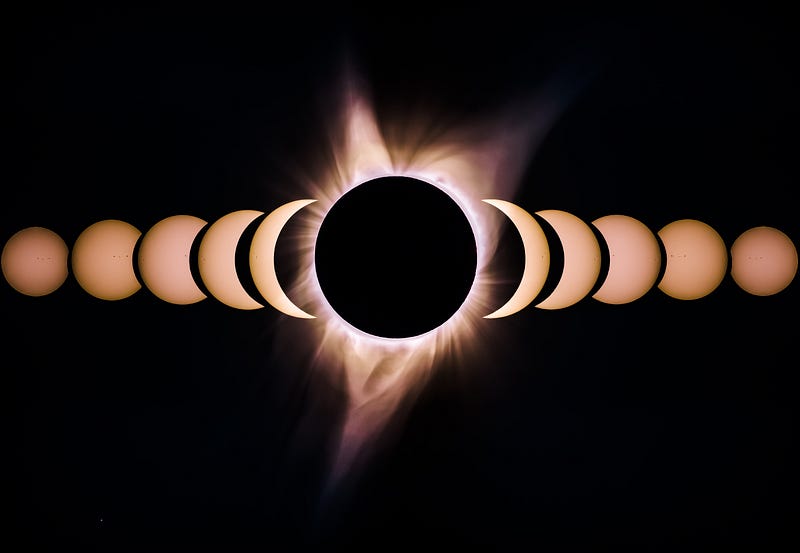 Stunning view of a solar eclipse