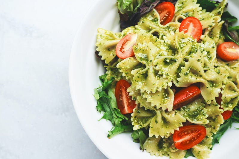 Various pasta shapes displayed elegantly