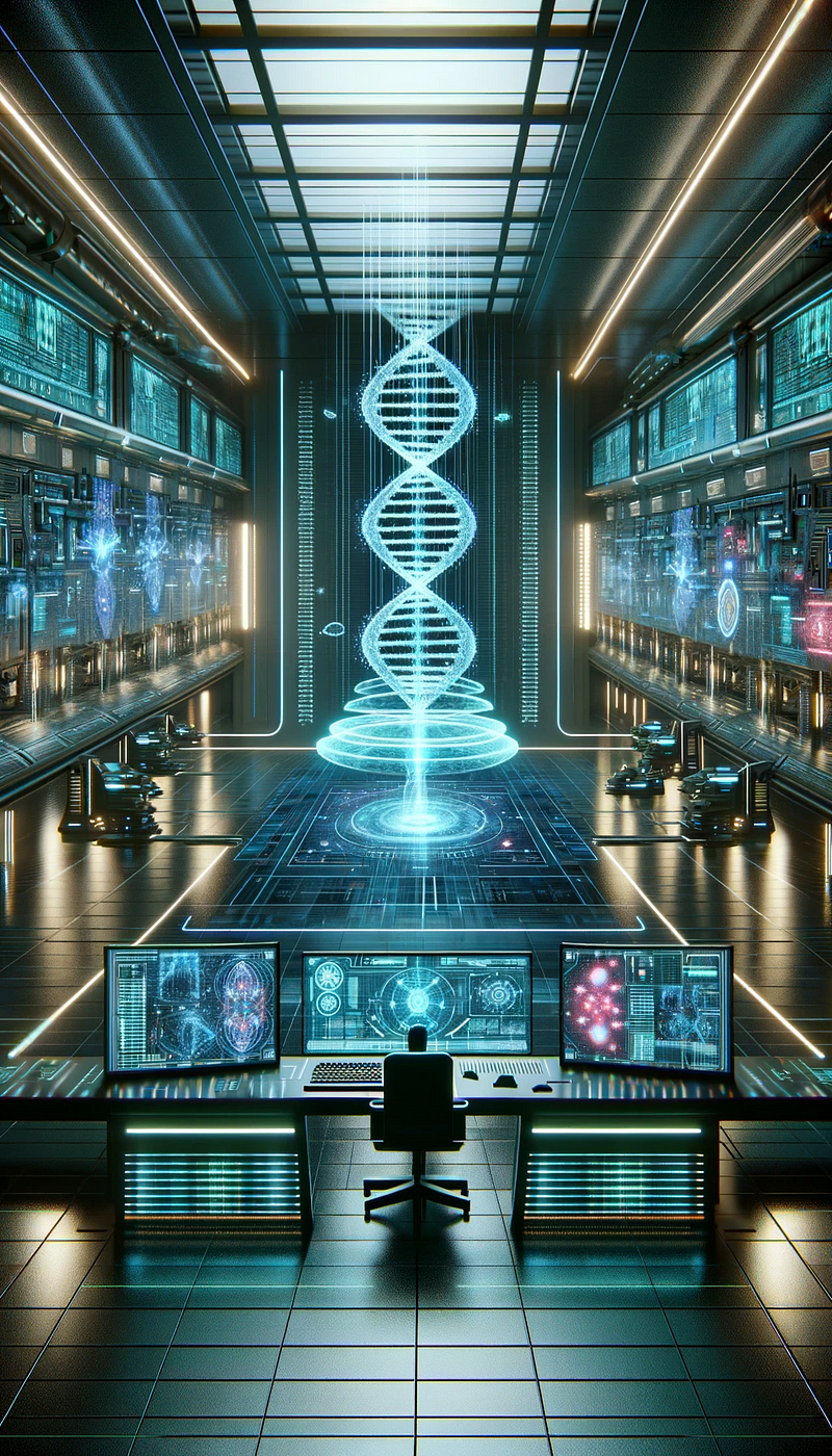 Futuristic CRISPR laboratory concept design