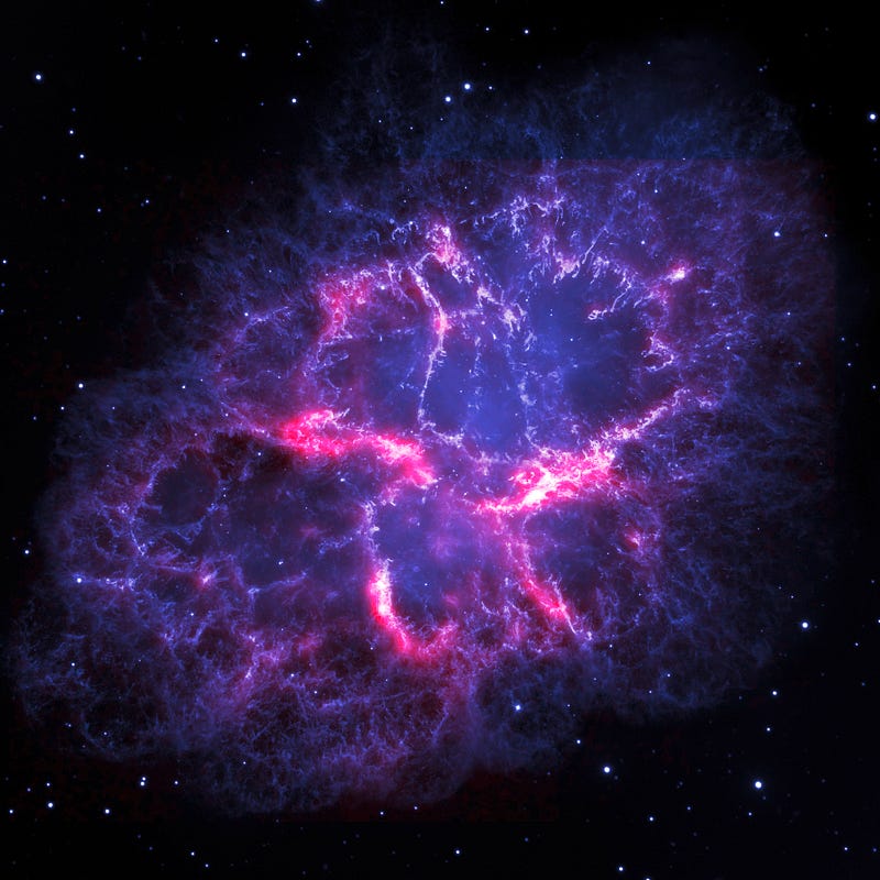 A supernova remnant showcasing vibrant gases