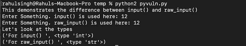 Input Function Comparison in Python