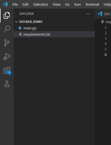 Project folder structure for Docker demo