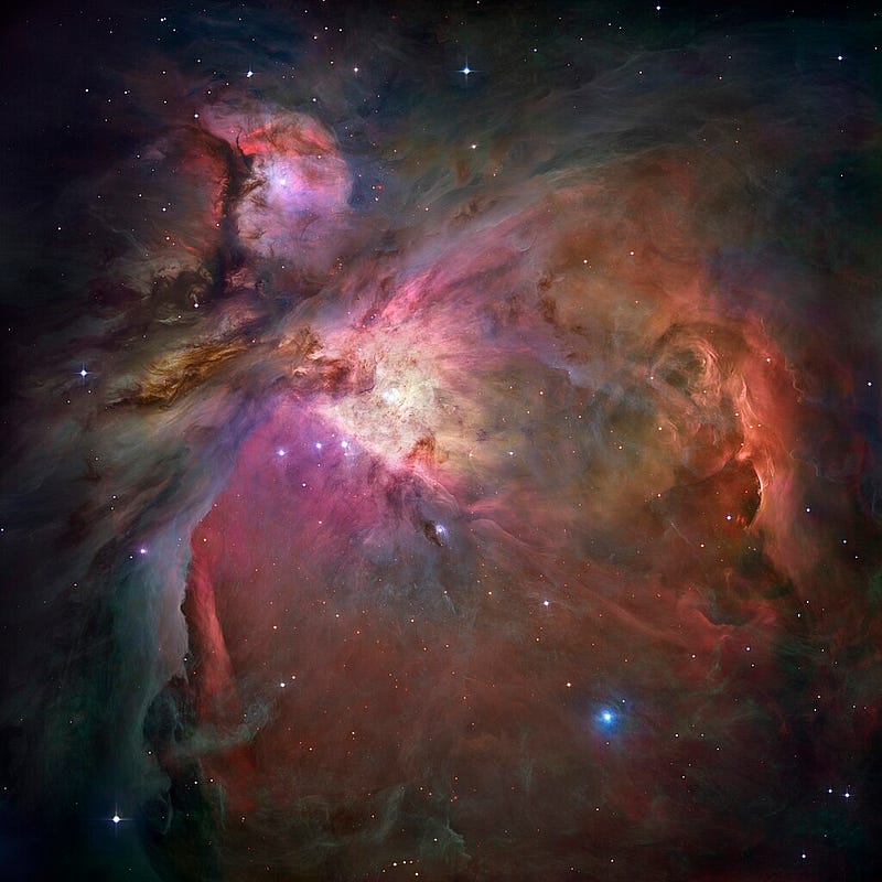 Stunning view of the Orion Nebula captured by the Webb Telescope.