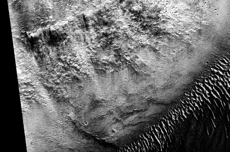 A formation on Mars that may resemble a woman's face.