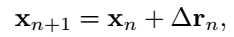 Recursive equation for random walk simulation