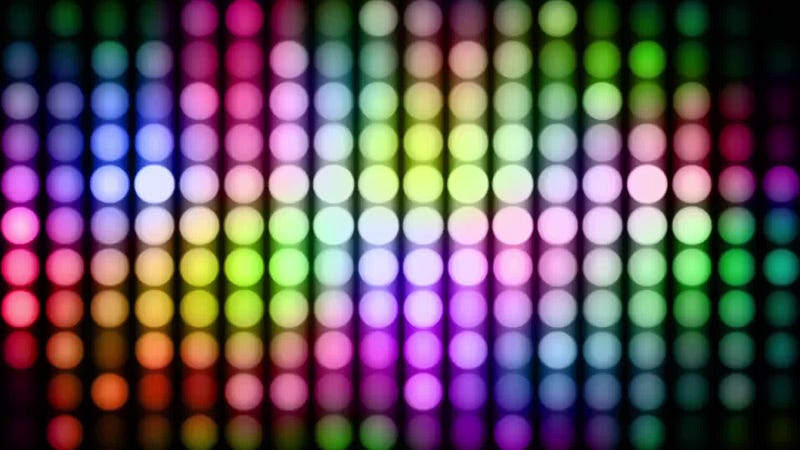 Colorful array of LED lights representing quantum dots