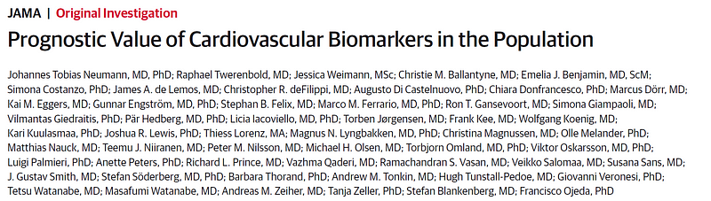 Visual representation of various biomarkers